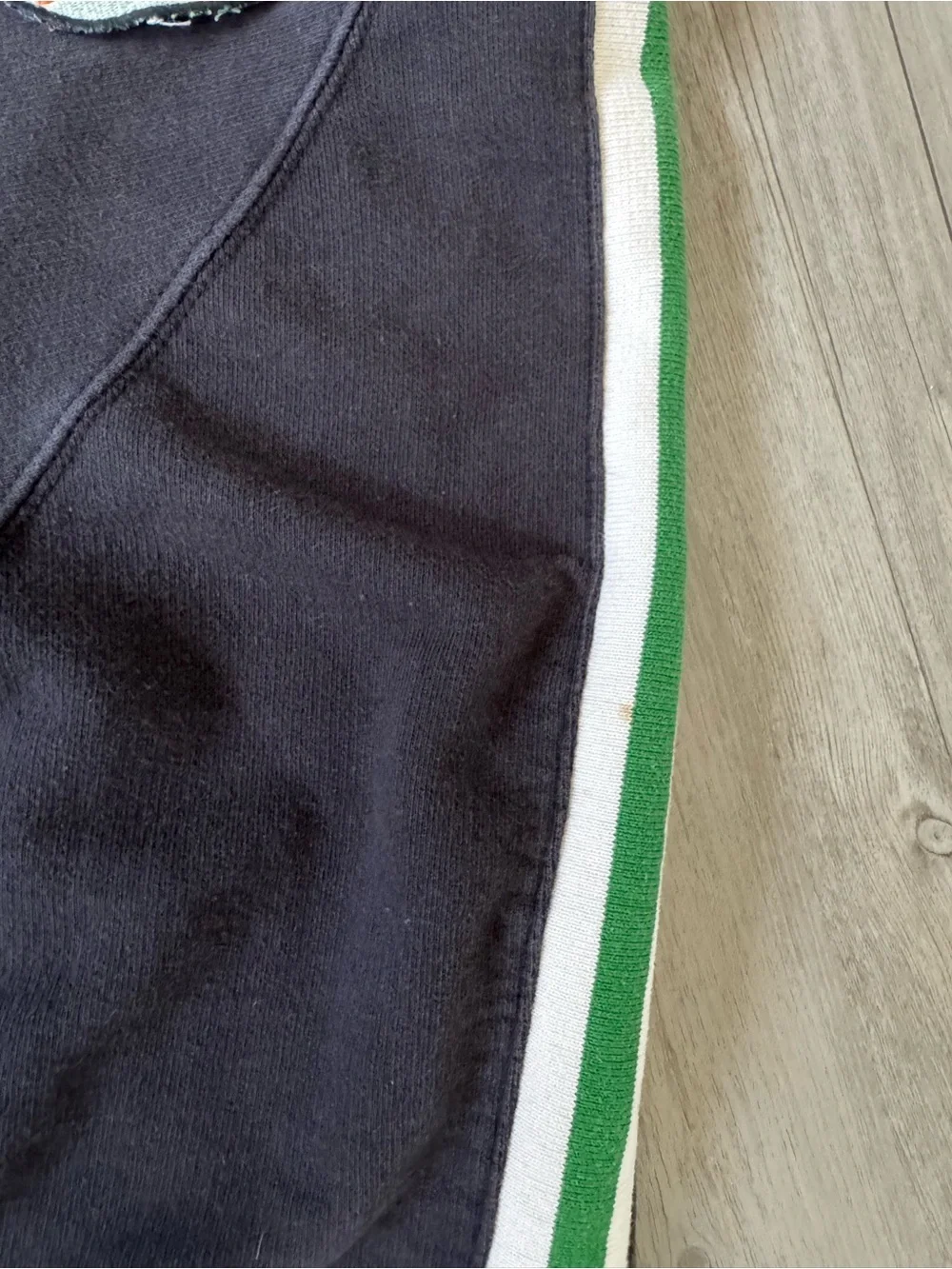 Vintage Ireland Zip-Front Black  Track Jacket with Green Trim